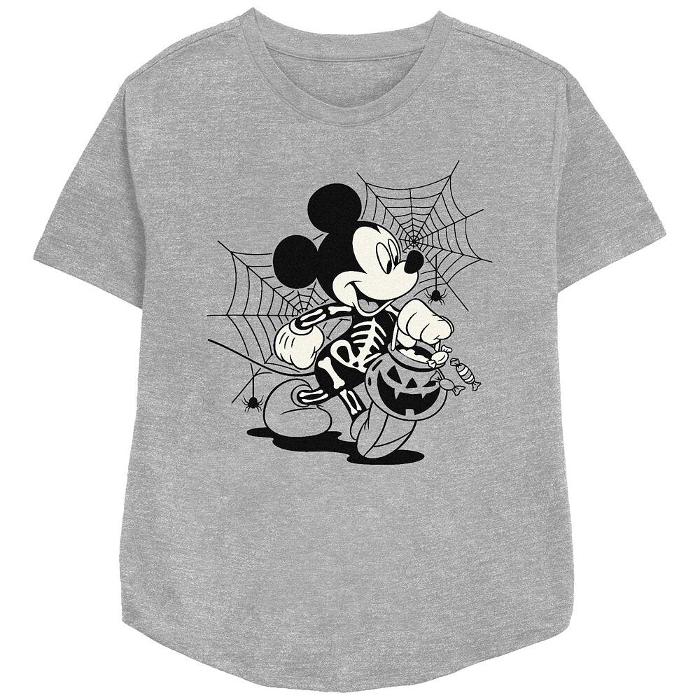 

Женская футболка свободного кроя с рисунком скелета Микки Мауса Disney's Trick Or Treat, цвет Athletic Heather
