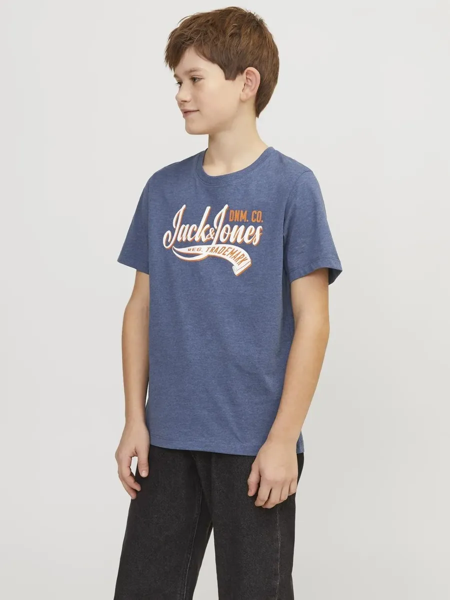 

Рубашка с круглым вырезом для подростков Jack & Jones "JJELOGO TEE SS NECK 2 COL AW23 NOOS JNR" Jack & Jones Junior, синий