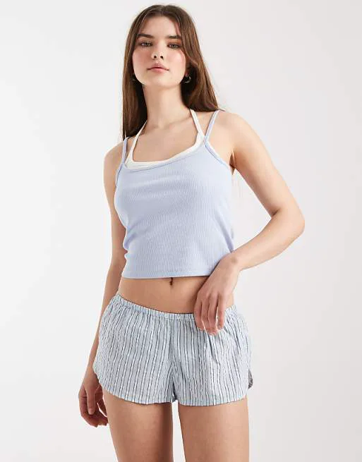 

Фланелевые шорты в фиолетово-синюю полоску Cotton On
