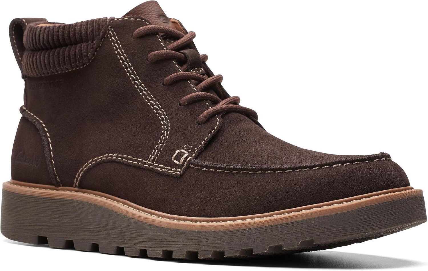 

Ботинки на шнуровке Barnes Mid Clarks, цвет Brown Suede