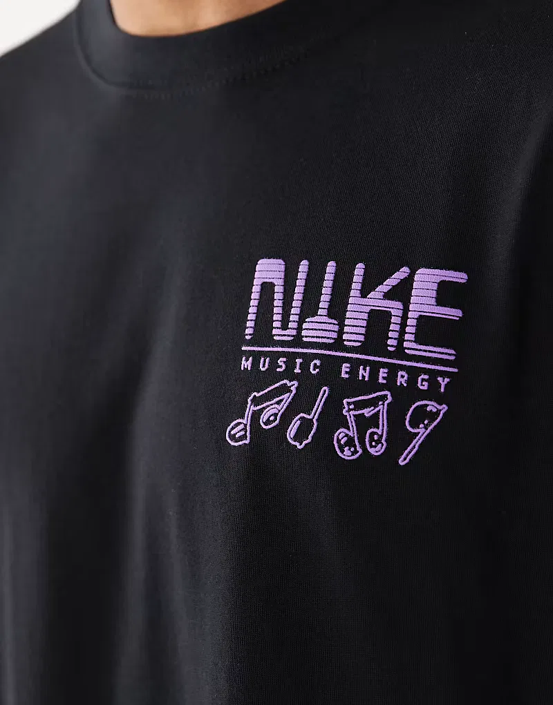 Футболка Nike Swoosh Sounds с принтом на спине, черный — фото 3