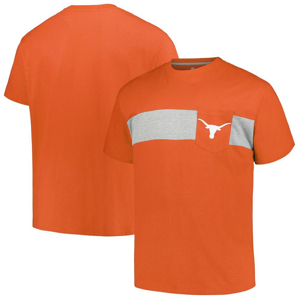 

Мужская футболка Profile Texas Orange Texas Longhorns в большую и высокую цветную полоску, цвет Tex Multi