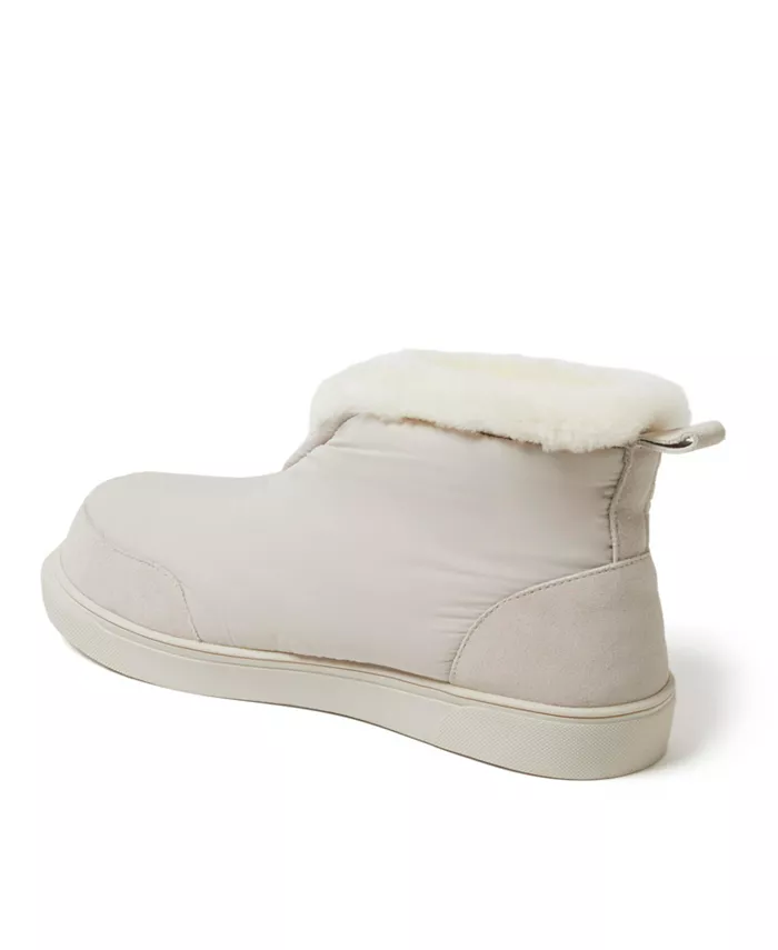 Мужские уютные тапочки Fireside by Shearling Warm Up Bootie Dearfoams, коричневый/бежевый — фото 2