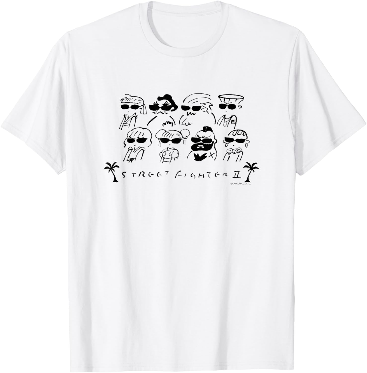 

Футболка с линейным рисунком по мотивам Street Fighter II (B) Capcom, белый