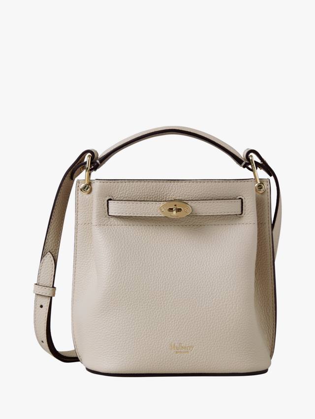 

Мини-сумка-ведро из кожи айлингтона Mulberry, цвет Chalk