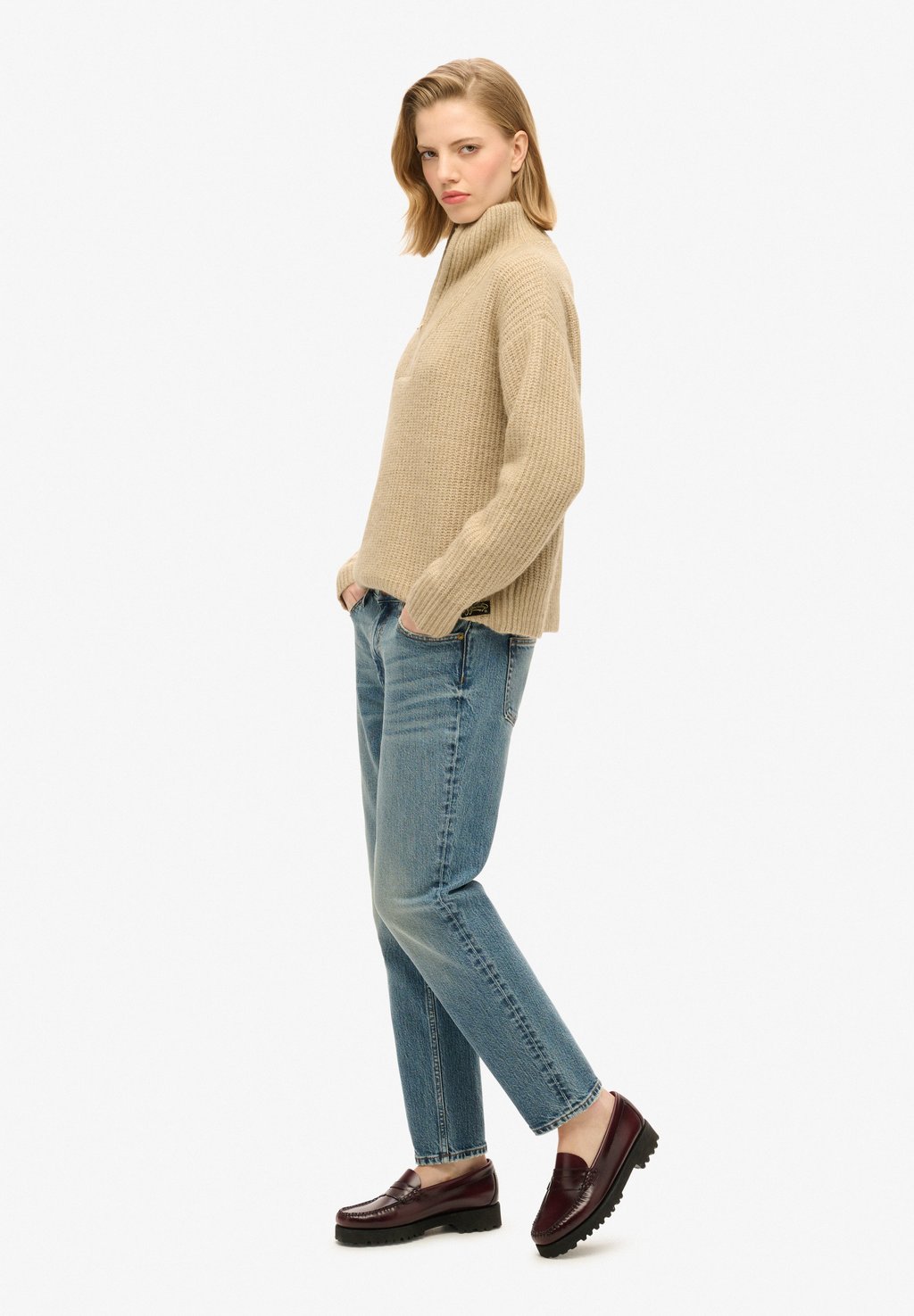 Джинсы облегающего кроя MID RISE Superdry, темно-синий — фото 3