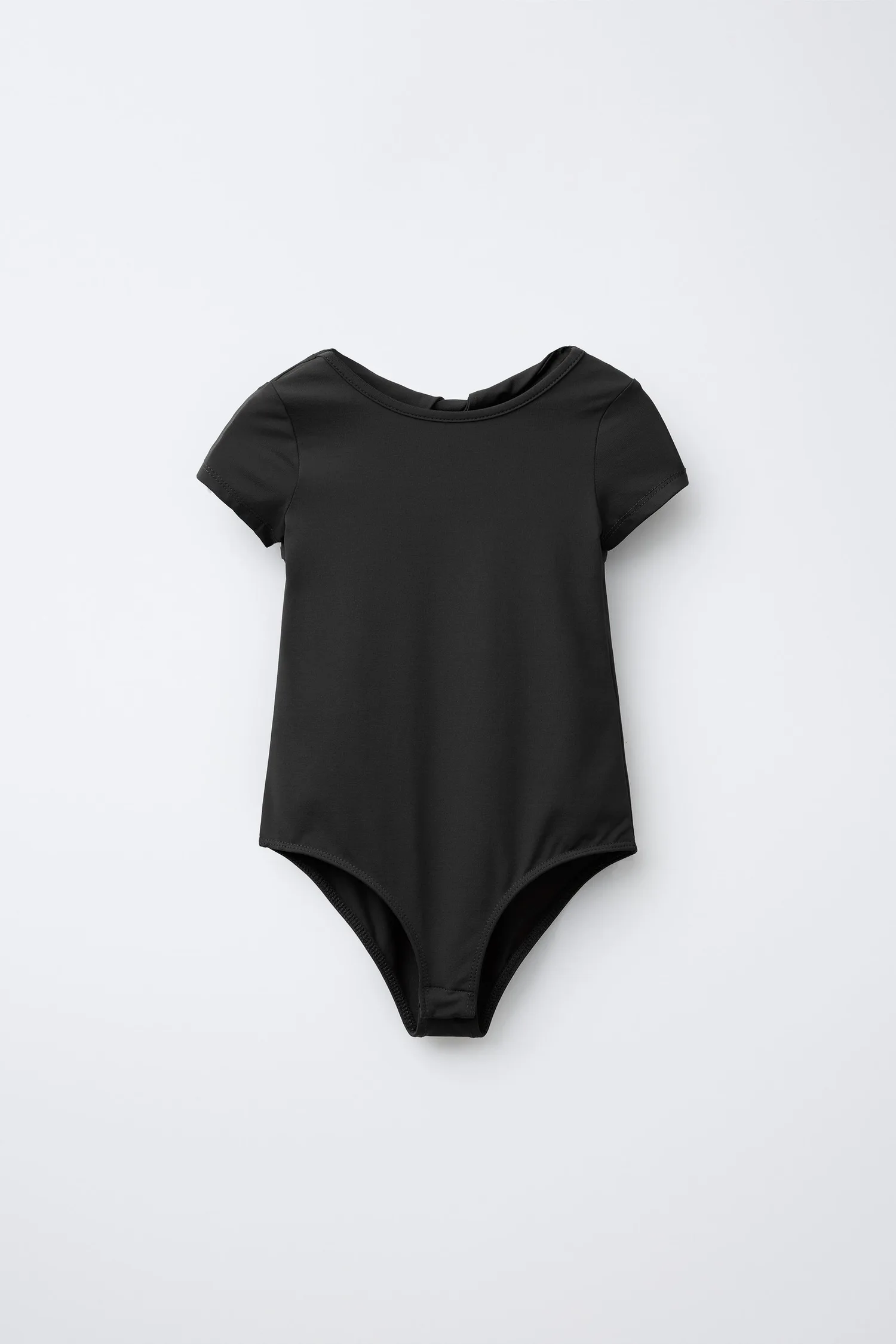 Боди из полиамида с завязанным вырезом Zara, черный