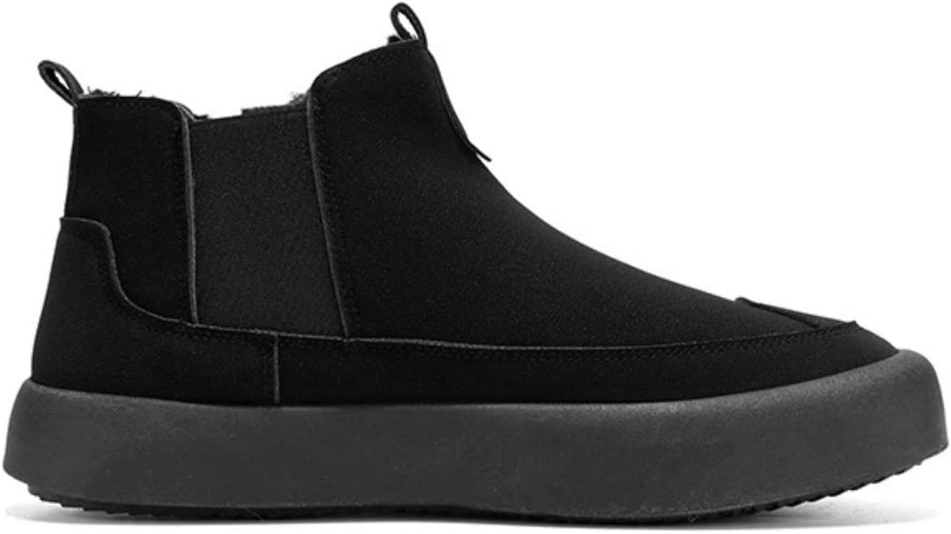 

Мужские зимние снежные ботинки Azttoztto, утепленные замшевые ботильоны на платформе для холодной погоды на улице, черный