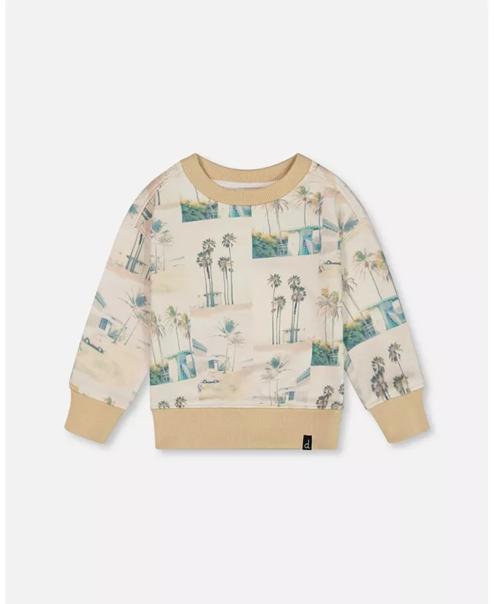 

Толстовка с принтом для мальчиков Beige Palm Tree And Teal - для малышей/детей Deux par Deux, коричневый/бежевый