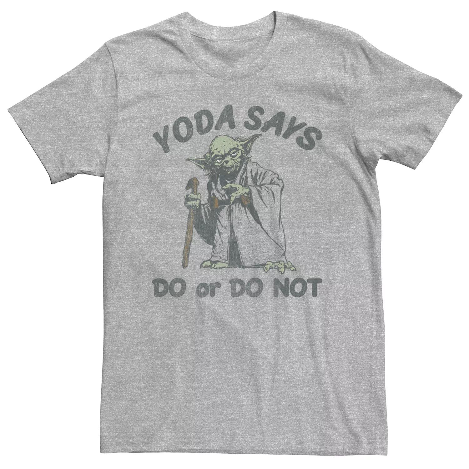 

Мужская футболка с потертым портретом Yoda Says Do or Do Not Star Wars