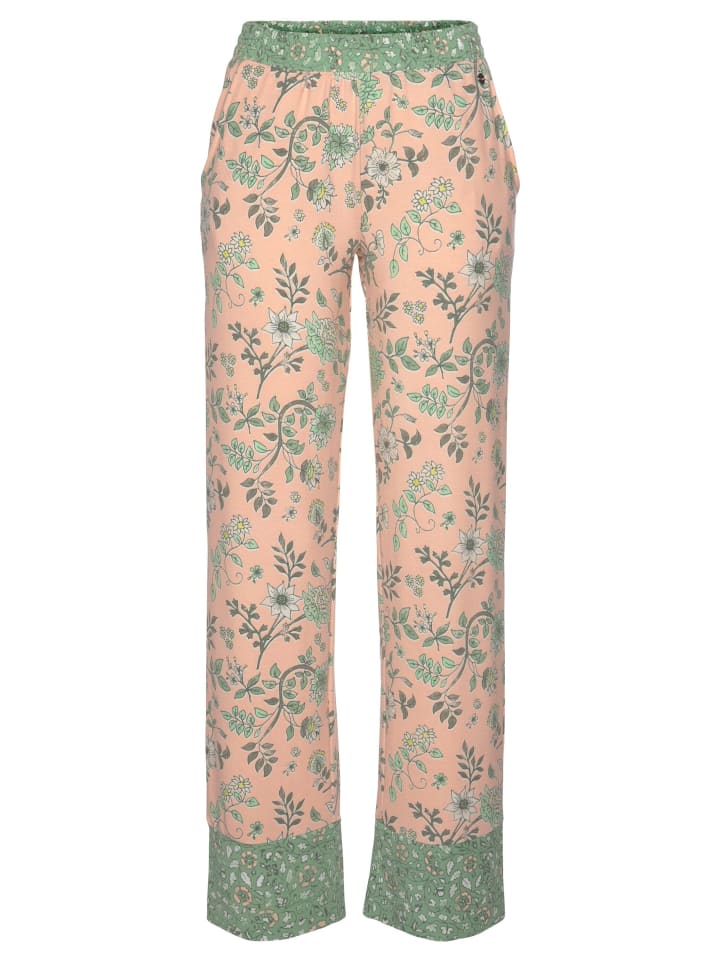 

LASCANA Розовые и тростниково-зеленые пижамные штаны