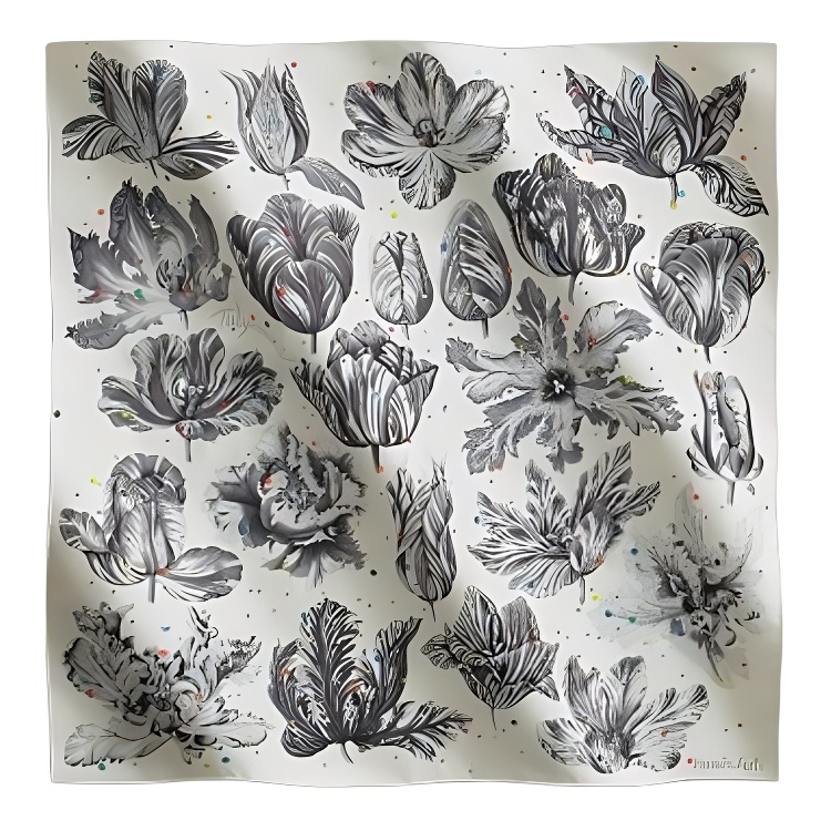 

HERMES Шёлковый шарф женский чёрно-белый, Black White