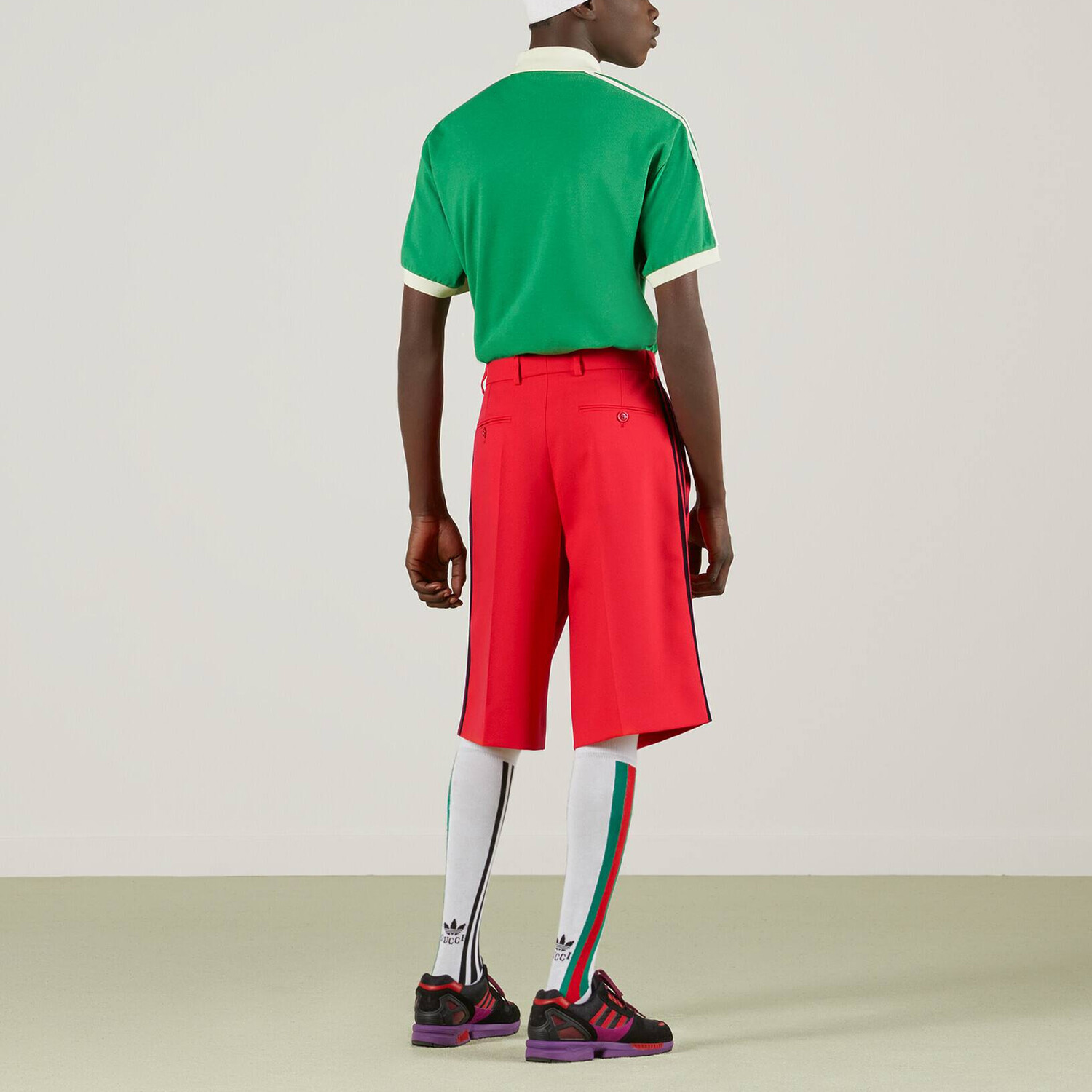 Рубашка поло Adidas X Gucci, мужская, зеленая — фото 4