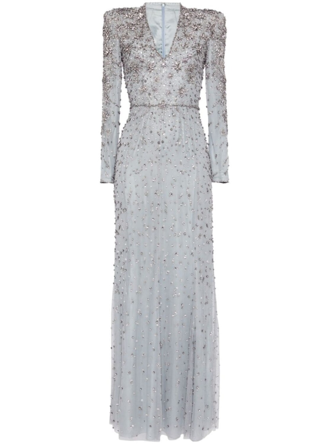 

Jenny Packham платье Celeste из тюля с кристаллами, серый