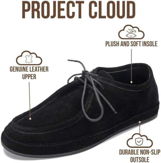Мужские лоферы Project Cloud из 100% натуральной кожи - повседневные туфли для мужчин с мягкой стелькой, нескользящие мужские лоферы, классическая обувь - водоотталкивающие лоферы для мужчин (Денвер), черный