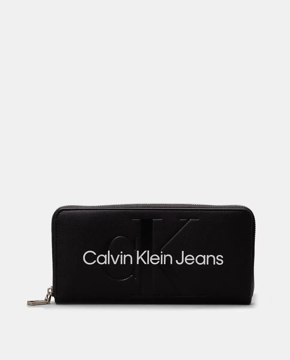 

Кошелек на молнии с RFID Calvin Klein, черный