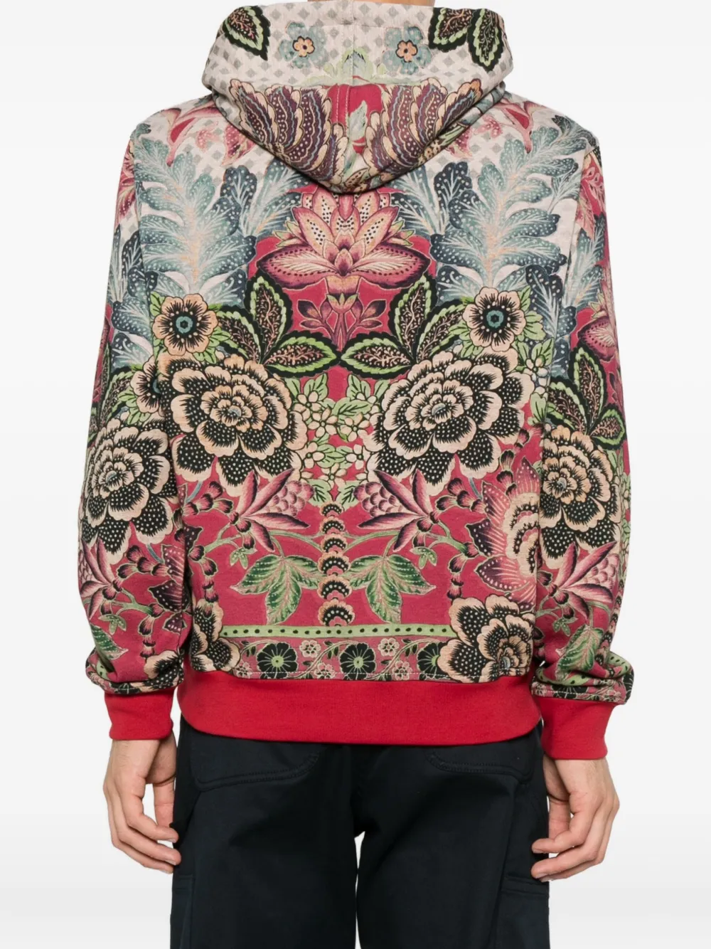 Худи с цветочным принтом ETRO, красный — фото 4