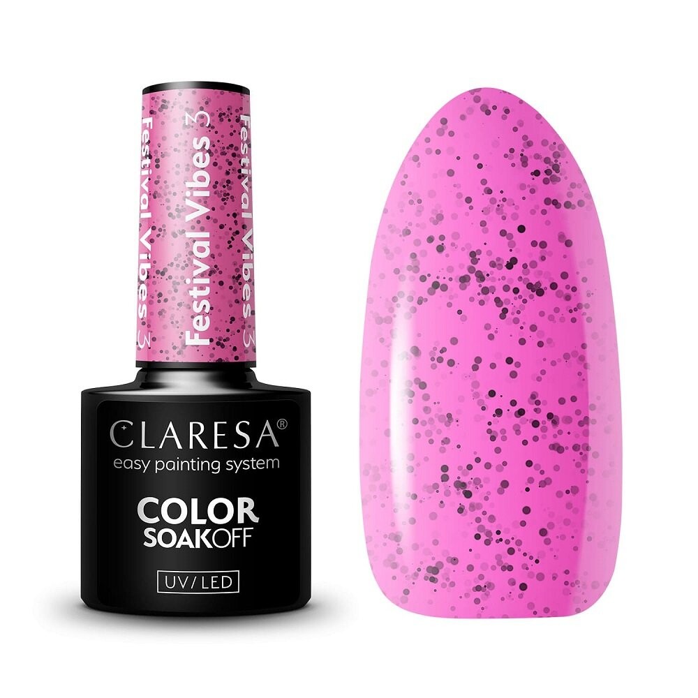 

Claresa, Гибридный лак для ногтей Festival Vibes 3, 5 г