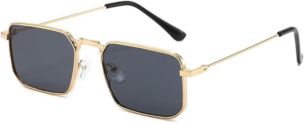 

Модные ретро-солнцезащитные очки в металлической оправе, классические квадратные очки-авиаторы для женщин и мужчин, линзы конфетных цветов, прозрачные линзы AIRITHIN, Gold/Smoke