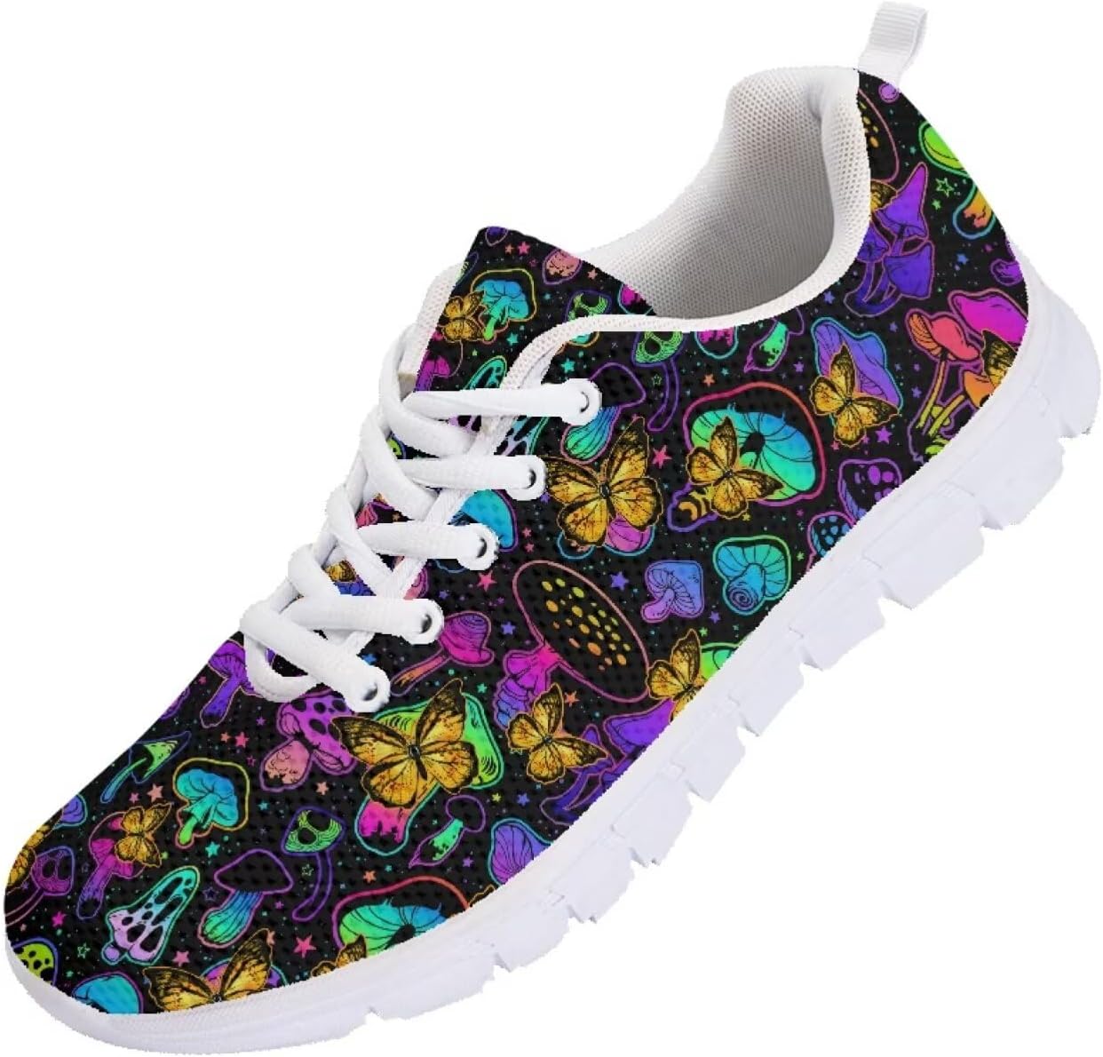 

Мужские беговые кроссовки Funnydude Funny Print 2025, легкие, дышащие, сетчатые, спортивные кеды, Neon Mushroom