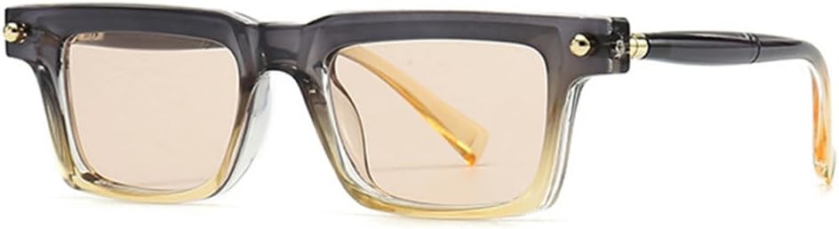 

Модные солнцезащитные очки с градиентным переходом цвета для женщин, ретро-очки для мужчин, трендовые очки в стиле панк с заклепками, солнцезащитные очки UV400 TYUVIVO, Grey Champagne