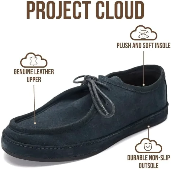 Мужские лоферы Project Cloud из 100% натуральной кожи - повседневные туфли для мужчин с мягкой стелькой, нескользящие мужские лоферы, классическая обувь - водоотталкивающие лоферы для мужчин (Денвер), темно-синий