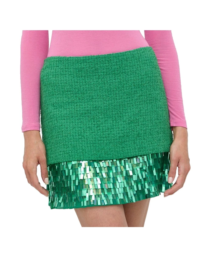 

Короткая юбка букле с пайетками Pinko, зеленый