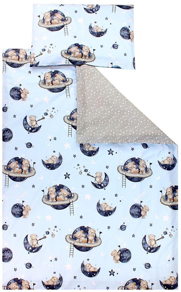 

Детское постельное белье ТупТам с рисунком 2-х предметное двустороннее постельное белье, цвет: мишки в космосе/белые звезды/серый, размер: 135х100 см TupTam, Белый, Детское постельное белье ТупТам с рисунком 2-х предметное двустороннее постельное белье, ц