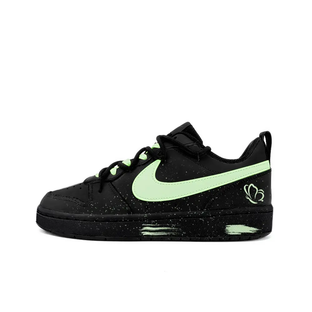 

Кроссовки Nike Court Borough Skateboard Shoes Women's Low-Top Black Green, Черный, Кроссовки Nike Court Borough Skateboard Shoes Women's Low-Top Black Green