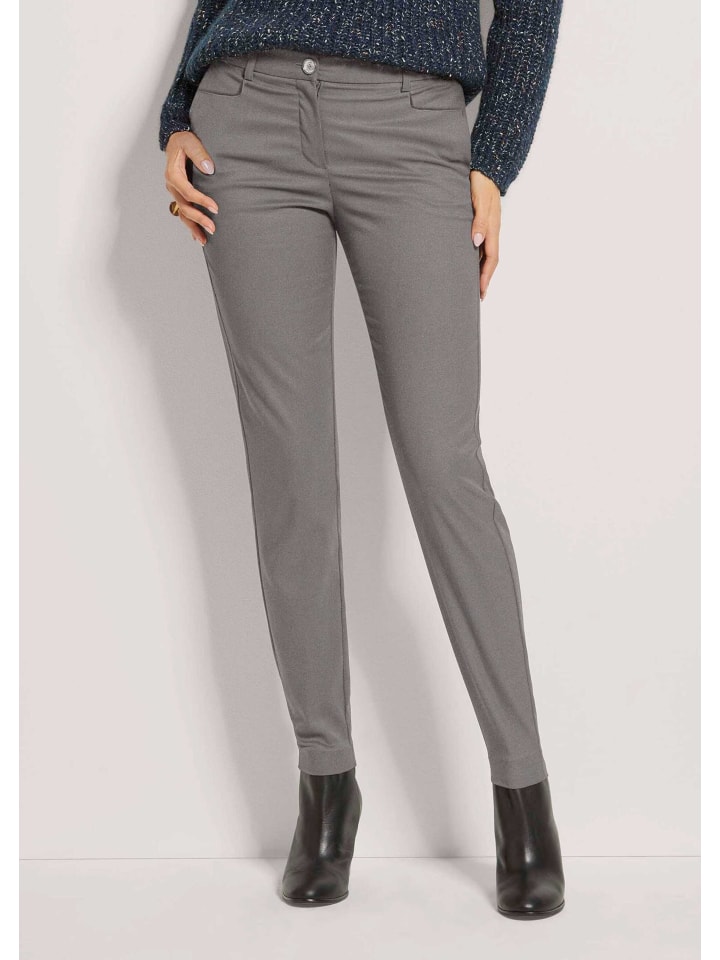 

MADELEINE Узкие эластичные брюки графитового/бежевого/меланжевого цвета