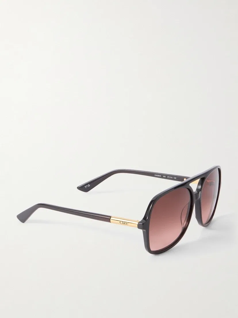 Солнцезащитные очки Judy в стиле авиатор из ацетата и золотистого металла Chloé Eyewear — фото 3
