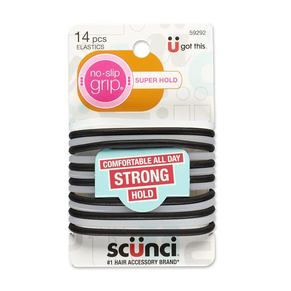 Набор резинок для волос Scunci No-slip Grip Evolution Jelly Ponytailers, 14 шт. Conair