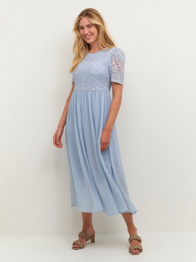 

Кружевное платье а-силуэта abina maxi KAFFE, цвет Celestial Blue