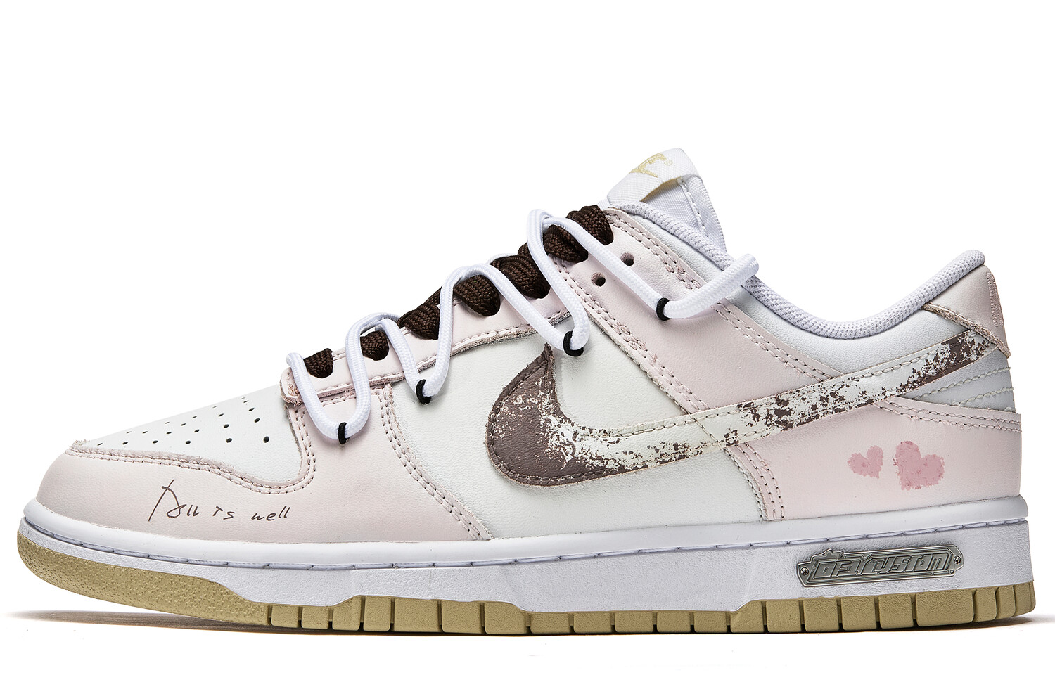 

Кроссовки Nike Dunk Skateboarding Shoes Men Low-top Pink/white, розовый