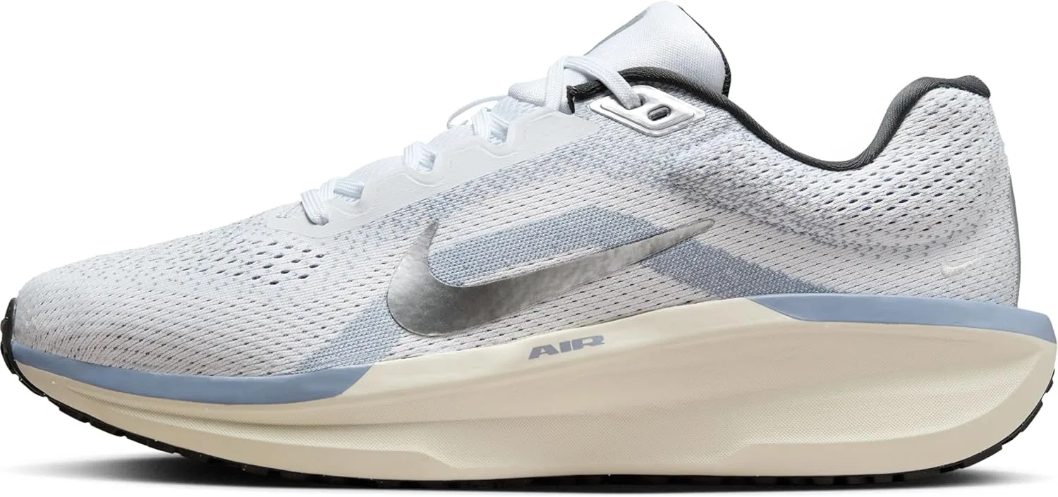 Кроссовки Nike Herren Winflo 11 White/Metallic Silver-Ahen Slate, белый/серый