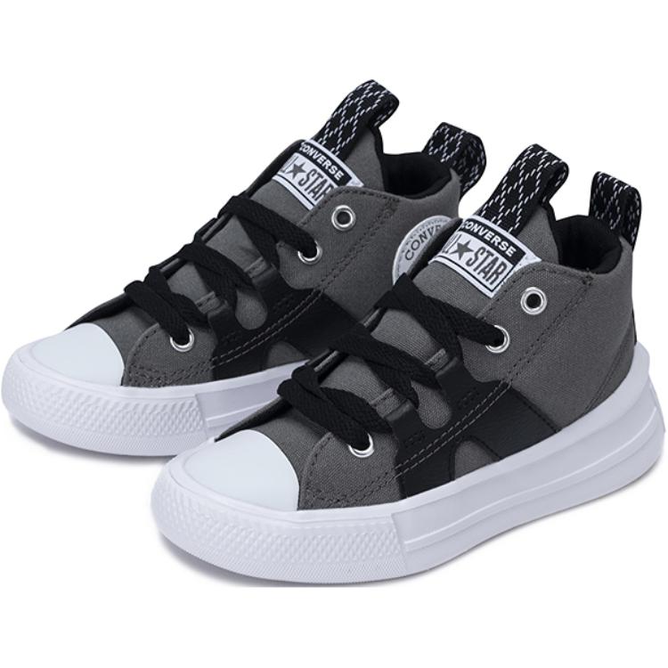 Детские кеды Chuck Taylor All Star Mid Top из хлопка для детей от 3 до 7 лет Converse, серый/черный — фото 3