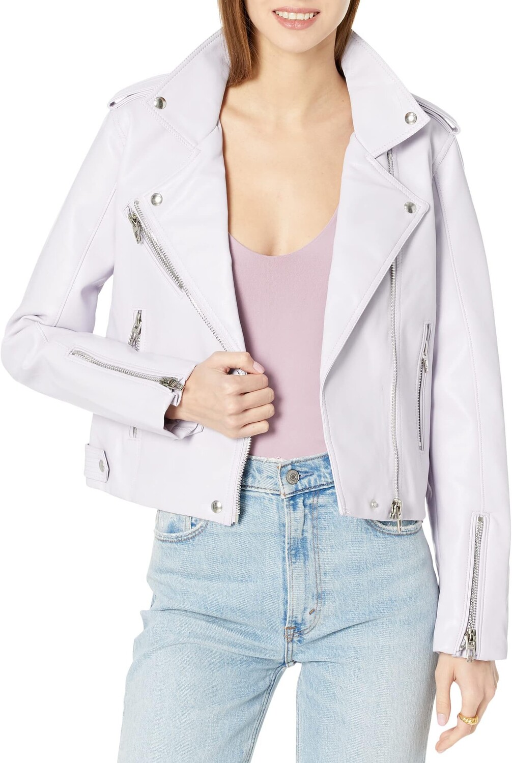 

Куртка Leather Moto Jacket in Highway Star Blank NYC, цвет Highway Star