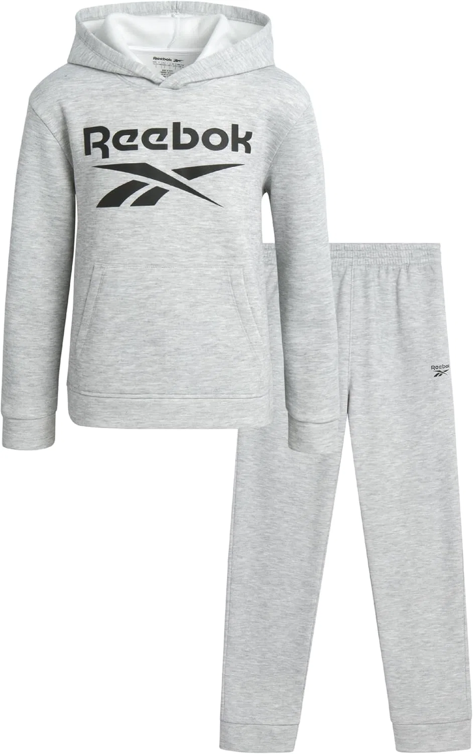 Детский спортивный костюм Reebok, 2 предмета: флисовая толстовка с капюшоном и спортивные штаны, Light Grey Heather