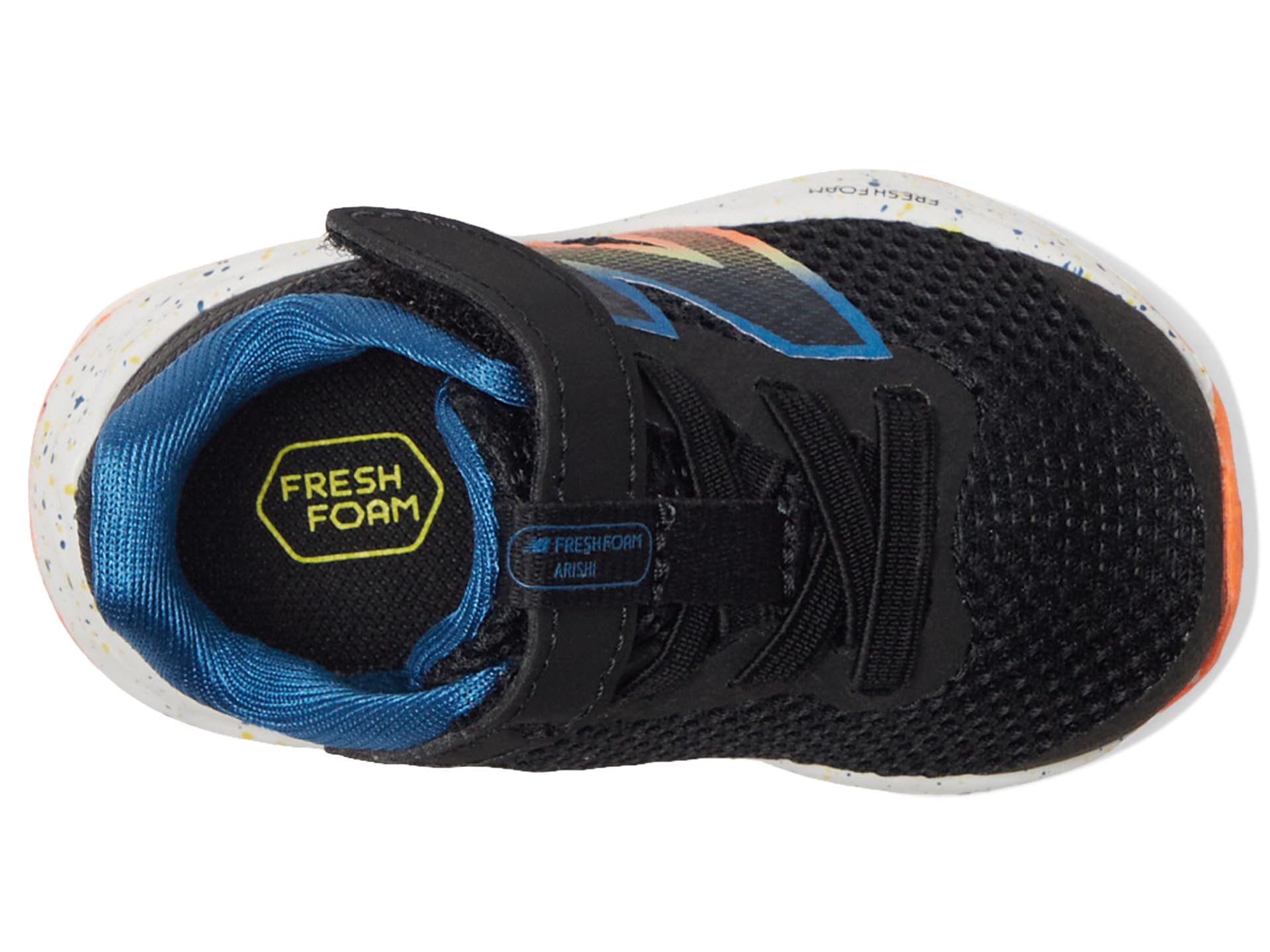 Кроссовки New Balance Kids Fresh Foam Arishi v4 Bungee, цвет Black/Blaze Orange/Blue Agate — фото 2