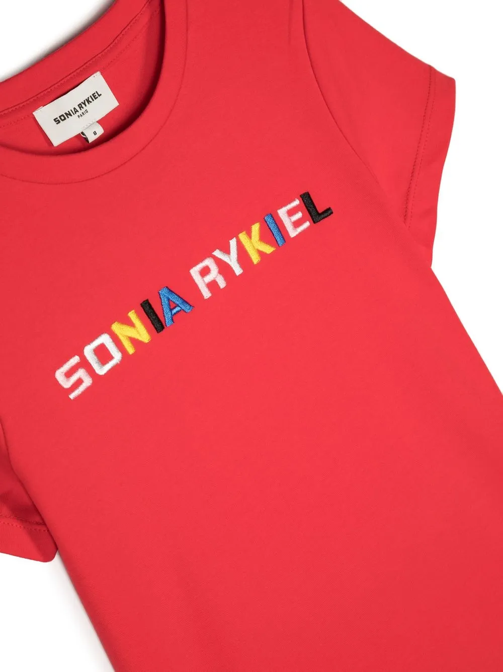 Футболка с логотипом и вырезами SONIA RYKIEL ENFANT, красный — фото 3