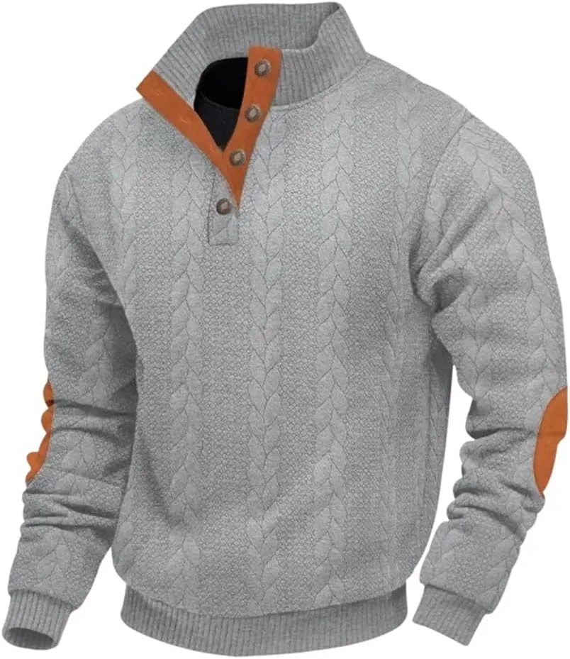 

Свитер Casual Knitted Textured с длинными рукавами и полуводолазкой