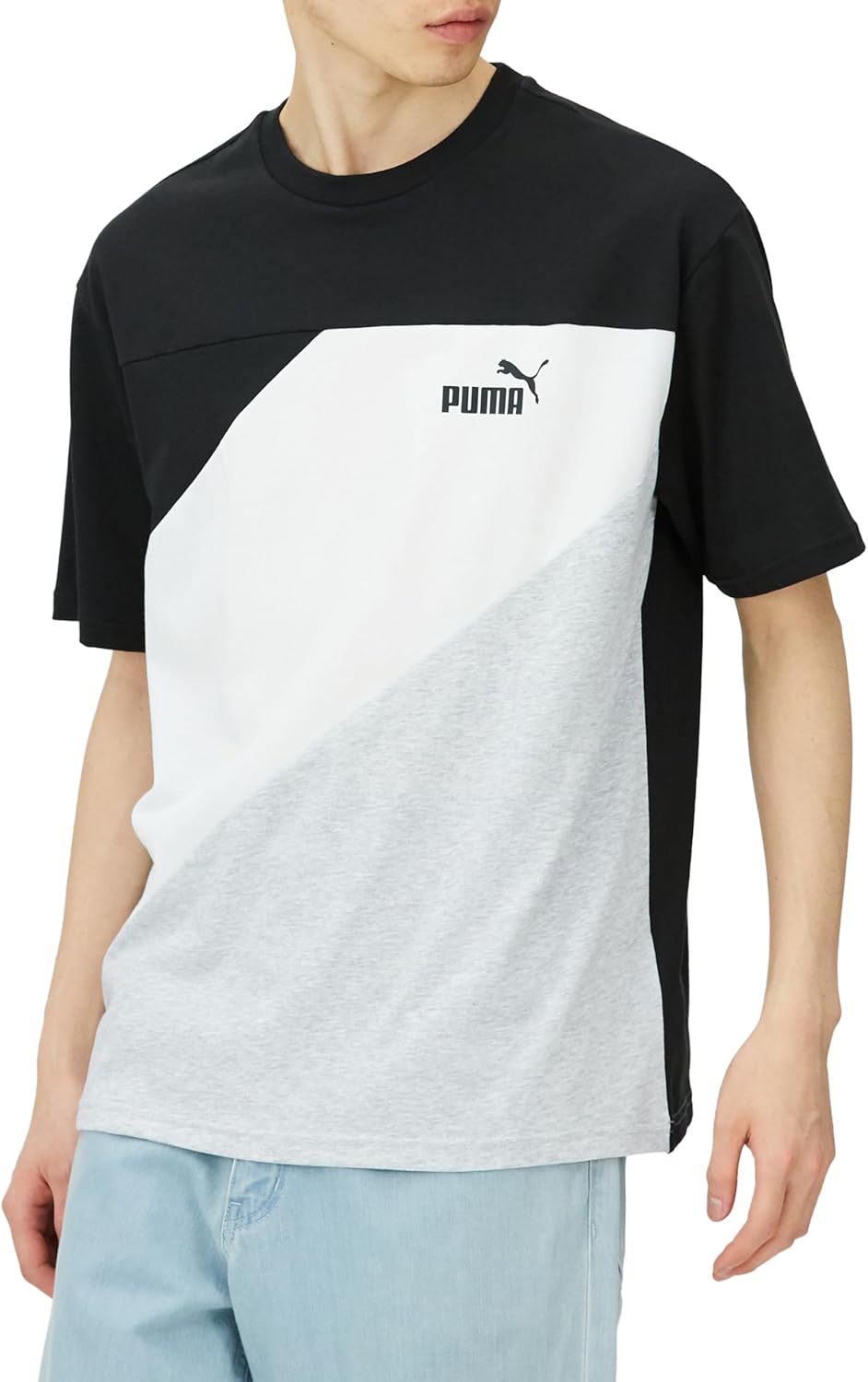 

Мужская футболка PUMA POWER MX SS Colorblock (681074), черный