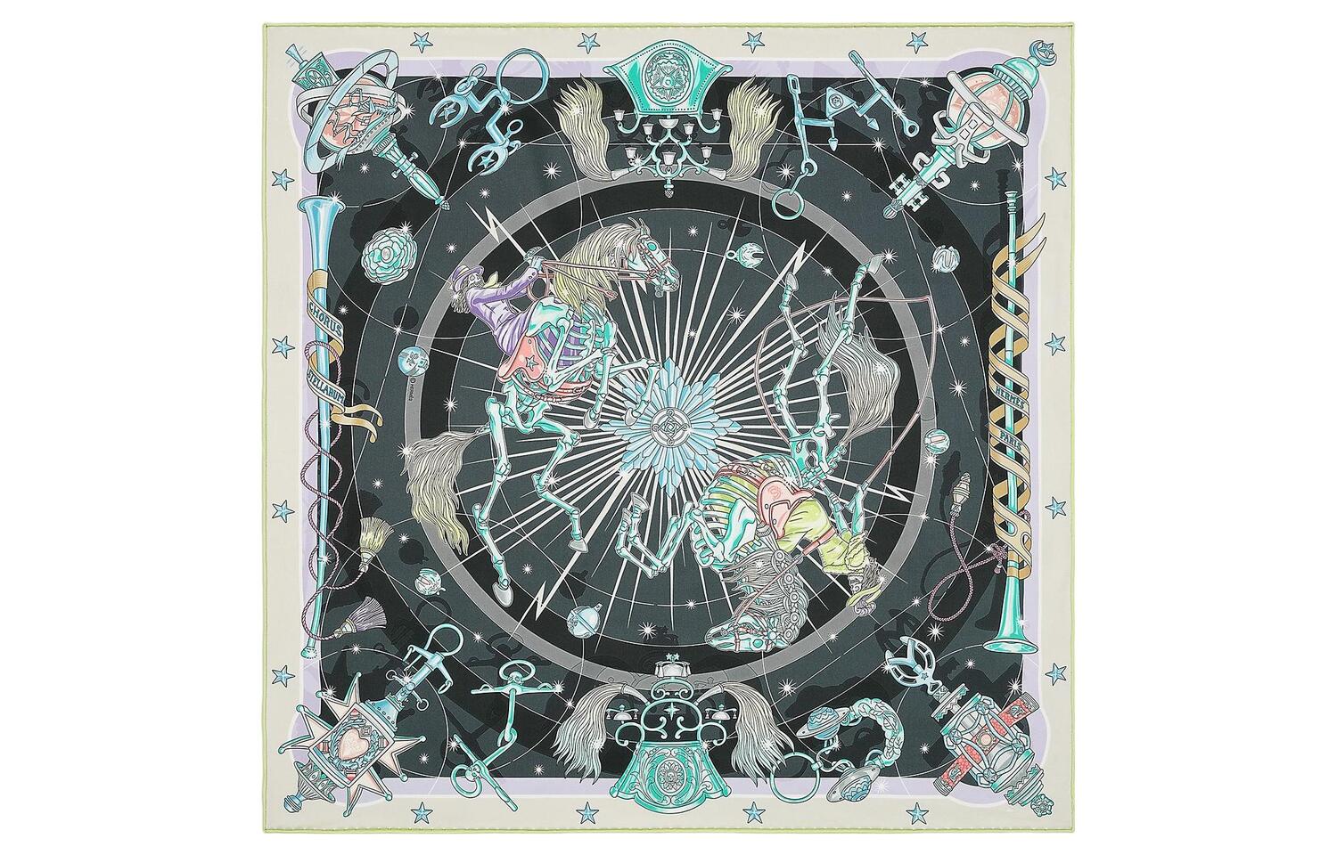 

HERMES Шёлковый шарф, Gray Green