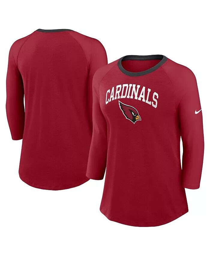 

Женская футболка Cardinal Arizona Cardinals с рукавом реглан 3/4 Nike