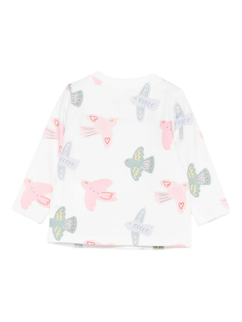 Футболка с длинными рукавами и принтом птиц Stella McCartney Kids, белый — фото 2