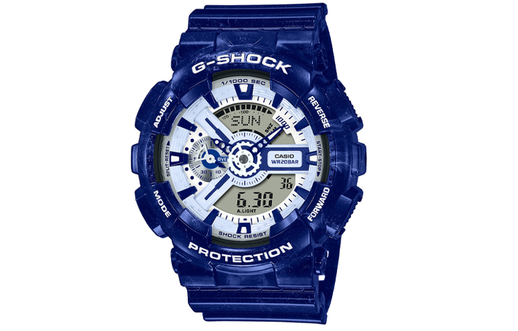 

CASIO Часы Unisex Liquid Crystal/Analog Dual Display Series Blue Watch GA-110BWP-2A, Blue Watch Case