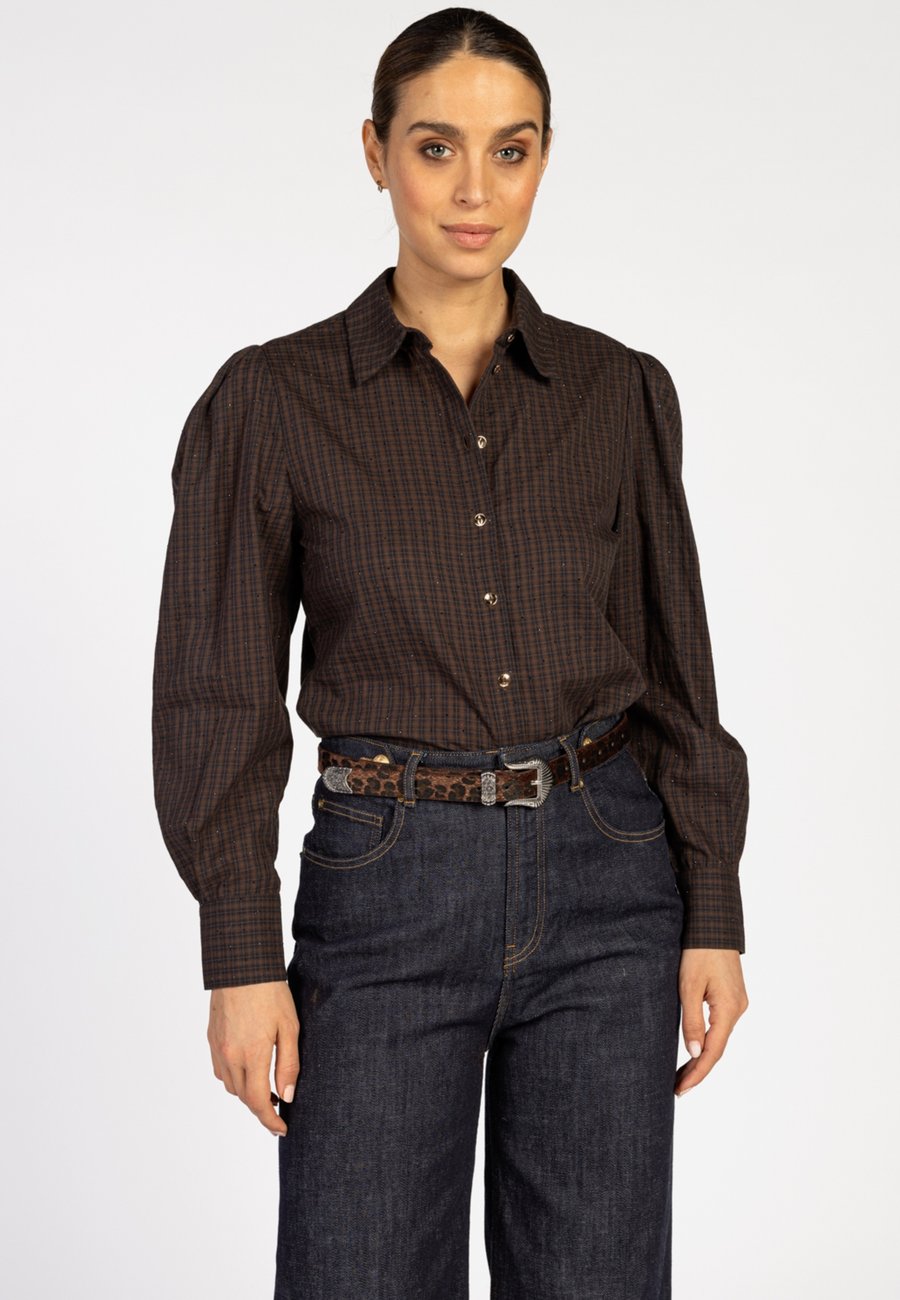 

Блуза Aaiko JANESSE TIE CHECK PES , Necone/Brown