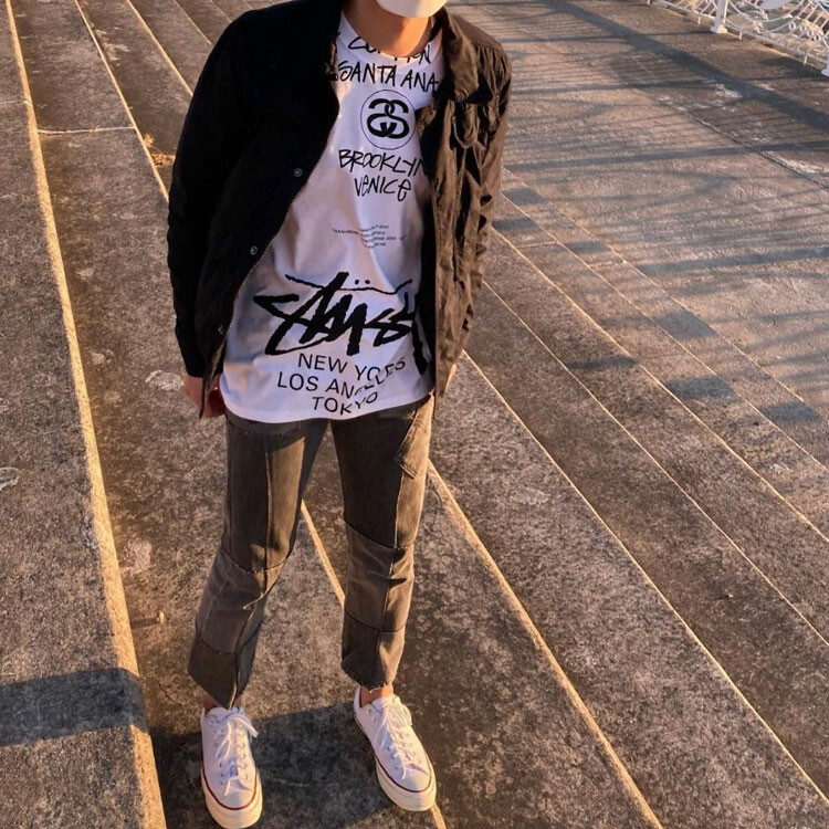Takahiromiyashita The Soloist. Футболка X World Cruise Series унисекс белая Stussy, белый — фото 4