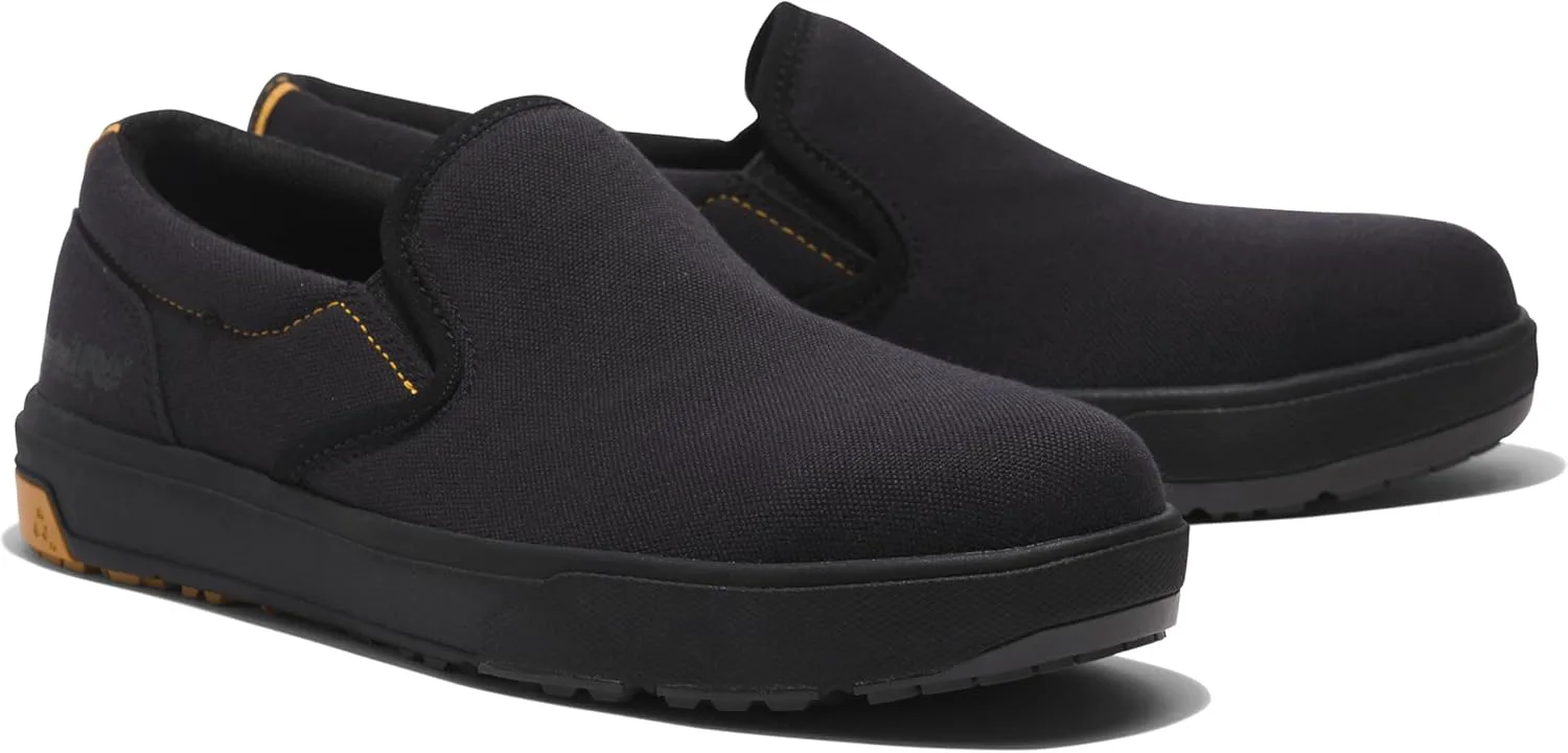 Мужские рабочие туфли Timberland PRO Berkley Slip-on с композитным носком, статическим рассеянием и повседневным промышленным стилем, серый/желтый — фото 2