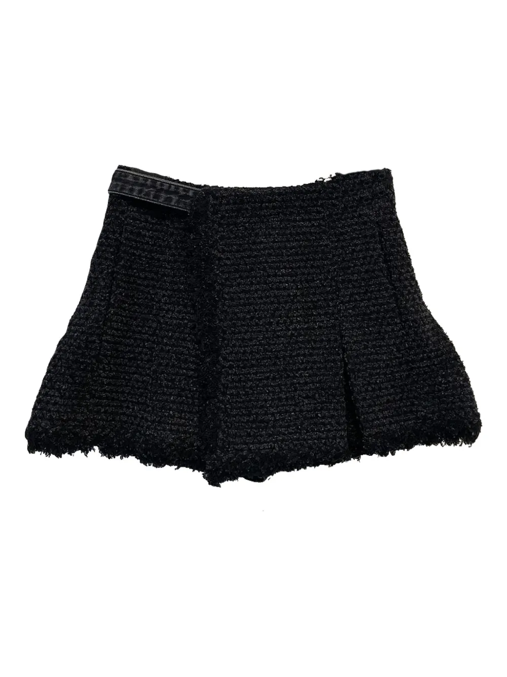 

Твидовые шорты с бахромой SACAI, черный